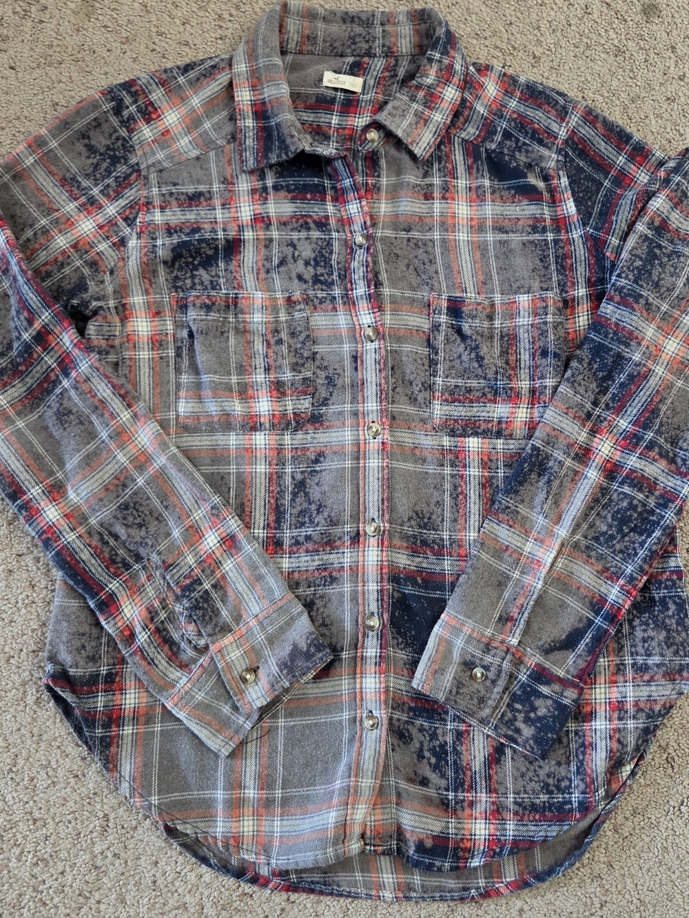 HOLLISTER Womens Plaid Button-Up Shirt Size S